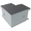 Picture of Unitrunk Elbow 90Deg 1 Compartment with Outside Lid & Coupling QuickFix 150x150mm Steel Pre-Galvanised | SOE66