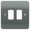 Picture of MK Electric Plate Switch 2 Gang 2 Way SP White Rocker Logic Plus 10A Graphite | K4872GRA
