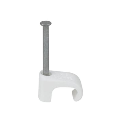 Picture of Tillex TIL110135 Cable Clip Flat 5x8 White 2.0 x 25mm Box 100