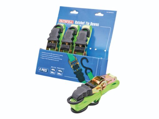 Picture of Faithfull 4 Piece Ratchet Tie Down Set