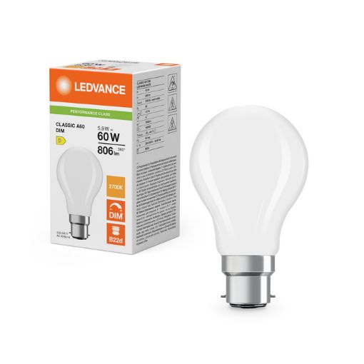 Picture of LEDVANCE GLS WARM WHITE PERFORMANCE CLASS  5.9W Dimmable 2700 K B22
