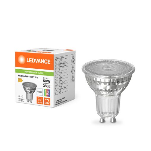 Picture of LEDVANCE GU10 COOL WHITE PERFORMANCE CLASS Spot Dimmable  3.7W 4000K