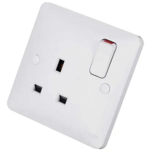 Picture of Hager - Sollysta 13A DP 1 Gang Switched Socket White