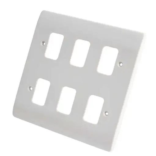 Picture of MK - Grid Plus 6 Gang Grid Front Plate White
