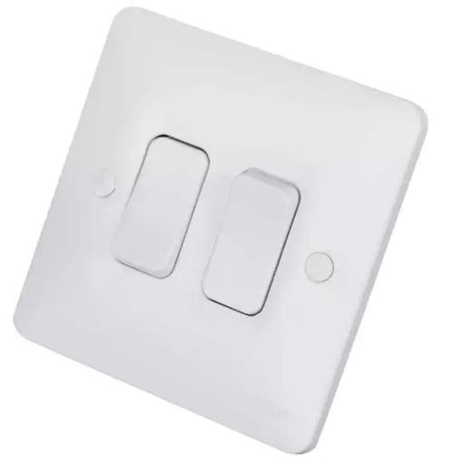 Picture of Hager - Sollysta 10A 2 Gang 2 Way Light Switch White