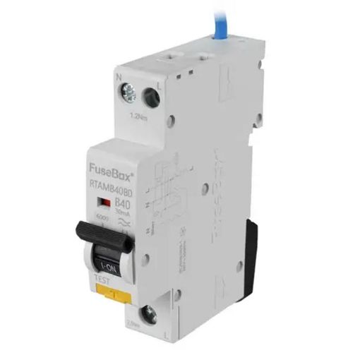 Picture of Fusebox - 40A 1P+N 1 Module Bidirectional B Curve 6kA 30mA Type A Mini RCBO