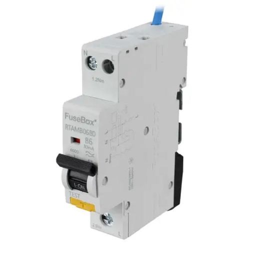 Picture of Fusebox - 6A 1P+N 1 Module Bidirectional B Curve 6kA 30mA Type A Mini RCBO