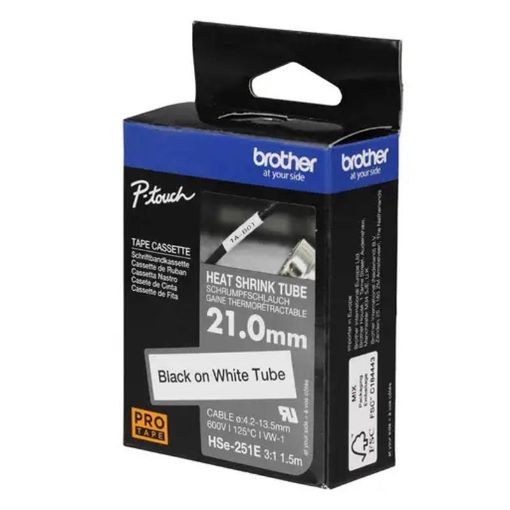 Picture of Brother 21mm x 1.5m Heat Shrink Label Cartridge Black on White