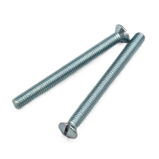 Picture of Olympic Fixings M3.5 X 50 Raised Head Slot Machine Screws BZP 100 Pcs