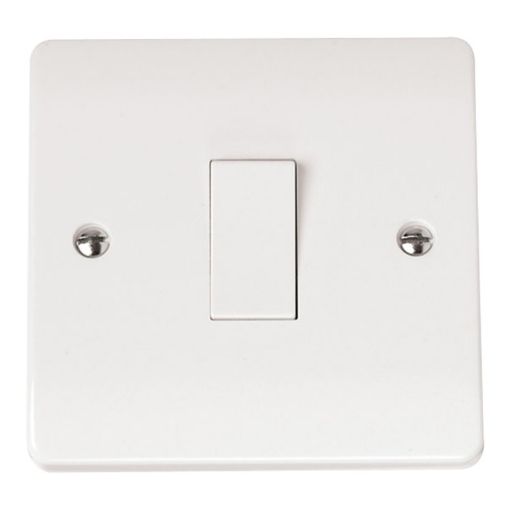 Picture of Click Mode 10AX 1 Gang 1 Way Plate Switch Polar White