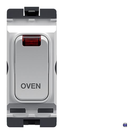 Picture of Hager 20A Part M 1 Way Double Pole White Switch with LED Indicator with 'OVEN'