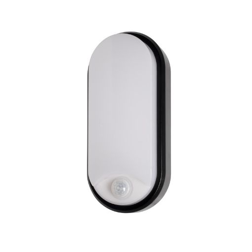Picture of ROBUS OHIO Multiwattage 8W 12W 18W IP54 Oval Bulkhead 3000 4000 6500K PIR c/w White and Black Trims