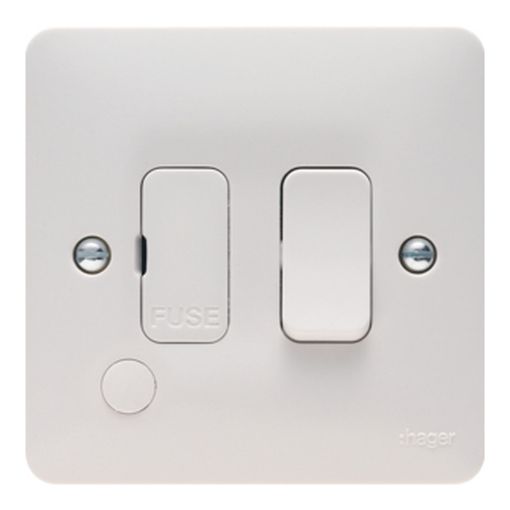 Picture of Hager 13A Double Pole White Switched Fuse Connection Unit with Flex Outlet
