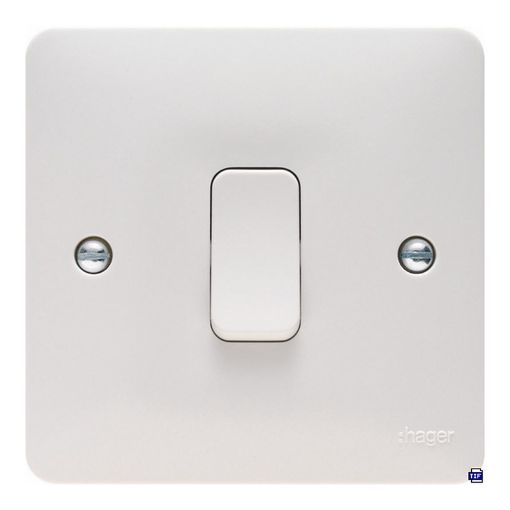 Picture of Hager White Wall Push Switch