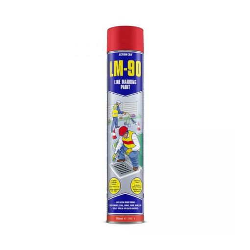 Picture of Action Can Paint Line Marker Spray Red 750ml