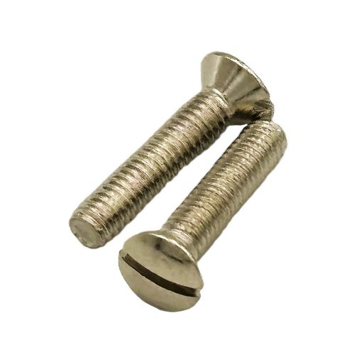 Picture of Olympic Fixings M3.5 X 16 Raised Head Slot Machine Screws Brass BNP 100 Pcs