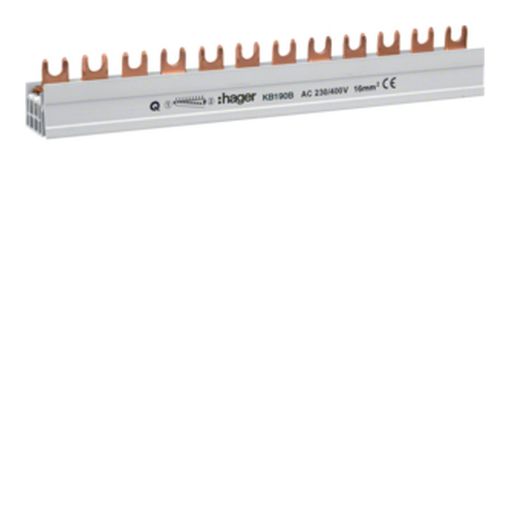 Picture of Hager 100A 1 Pole Insulated Busbar Prong: 20mm² 57M