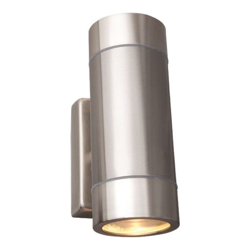 Picture of ROBUS TRALEE 2x35W GU10 Up/Down Wall Light, IP44, Brushed Chrome, Double