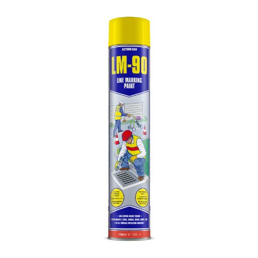 Picture of Action Can Paint Line Marker Spray Yellow 750ml