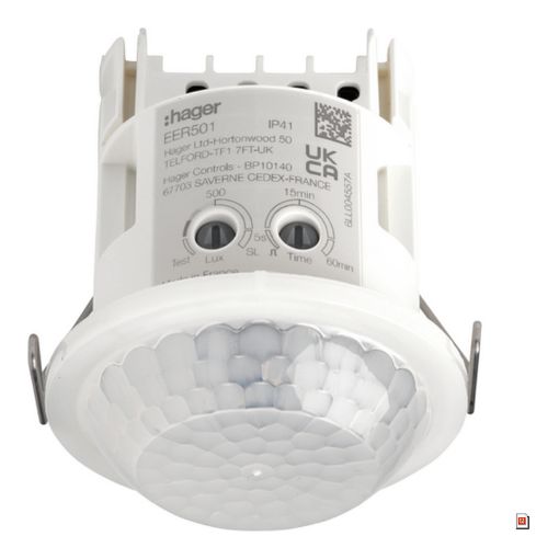 Picture of Hager Mini Presence and Motion Detector 360° Flush-Mounted NO Contact Detection Ø10m