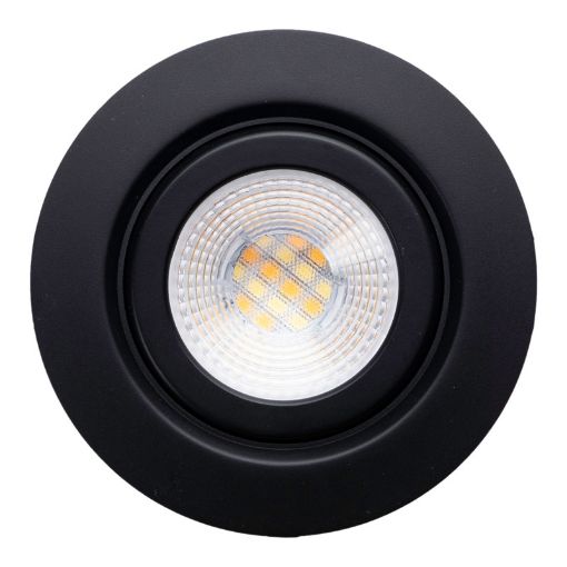 Picture of ROBUS GEM 6W LED CCT4 Gimbal Downlight IP65 67mm Cut Out 2700K 3000K 4000K 6500K Dimmable Matte Black
