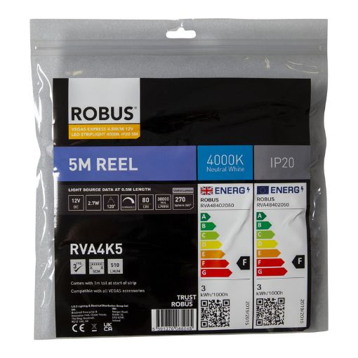 Picture of ROBUS VEGAS EXPRESS 4.8W/m 12V LED Flexi-Strip 4000K IP20 5m