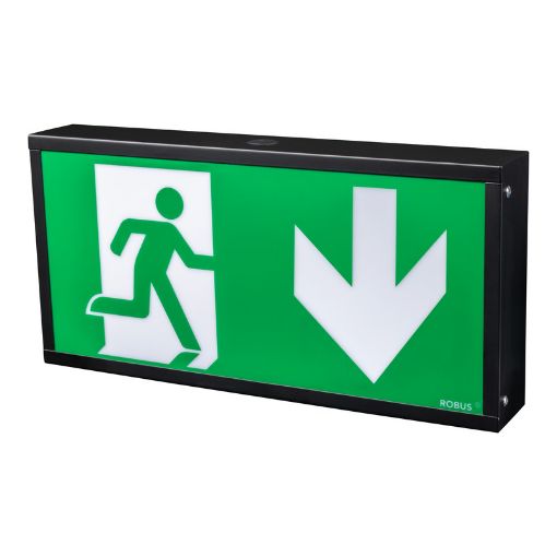 Picture of ROBUS 4W Exit Box LiFePo4 Up And Down Legends Black